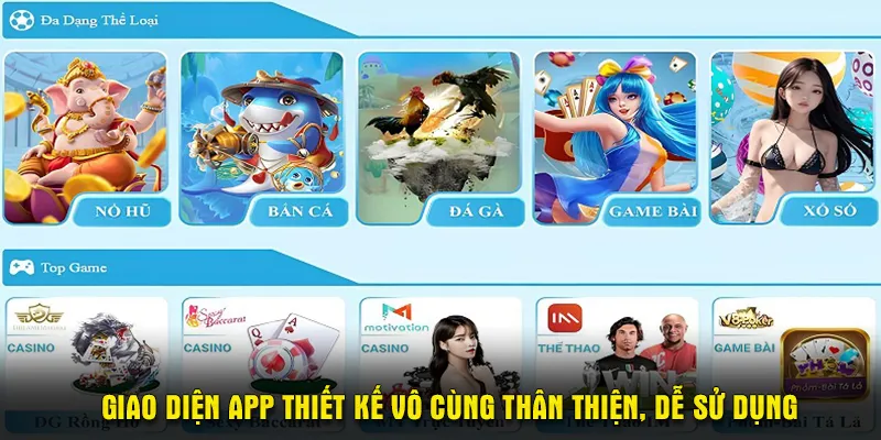 Giao diện app thiết kế vô cùng thân thiện, dễ sử dụng